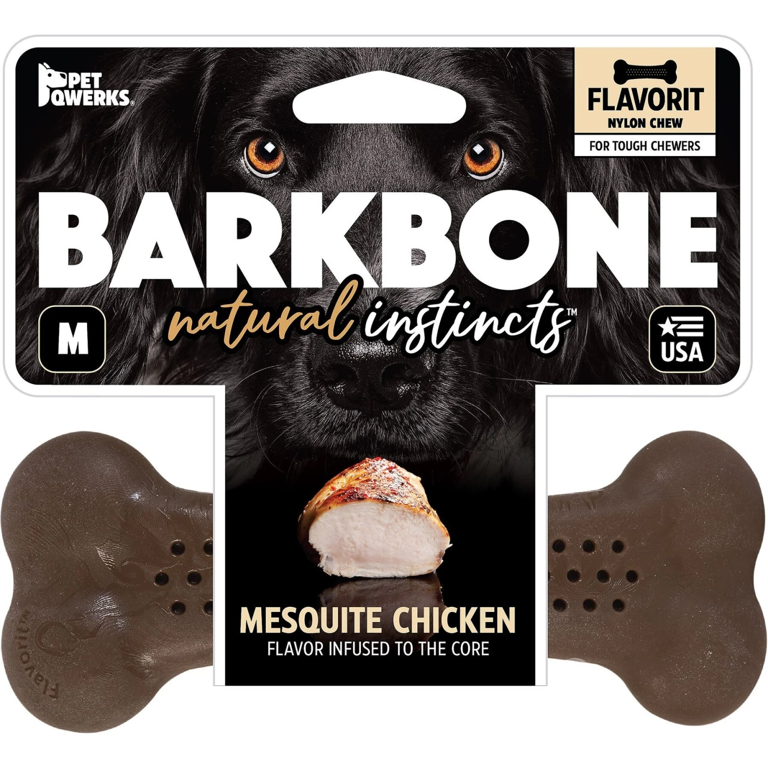 Pet Qwerks Barkbone Mesquite Chicken Flavor Tough Dog Chew Toy 3 Pet Qwerks Barkbone Mesquite Chicken Flavor Tough Dog Chew Toy