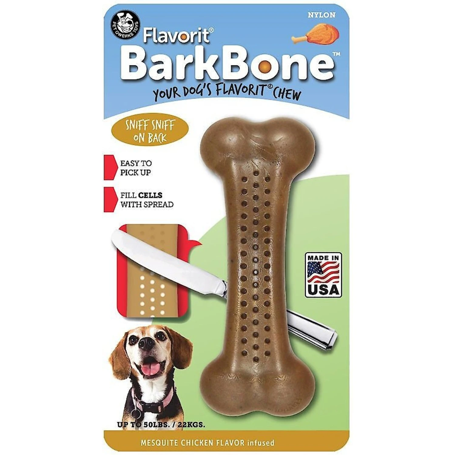 Pet Qwerks Barkbone Mesquite Chicken Flavor Tough Dog Chew Toy 8 Pet Qwerks Barkbone Mesquite Chicken Flavor Tough Dog Chew Toy - Image 6