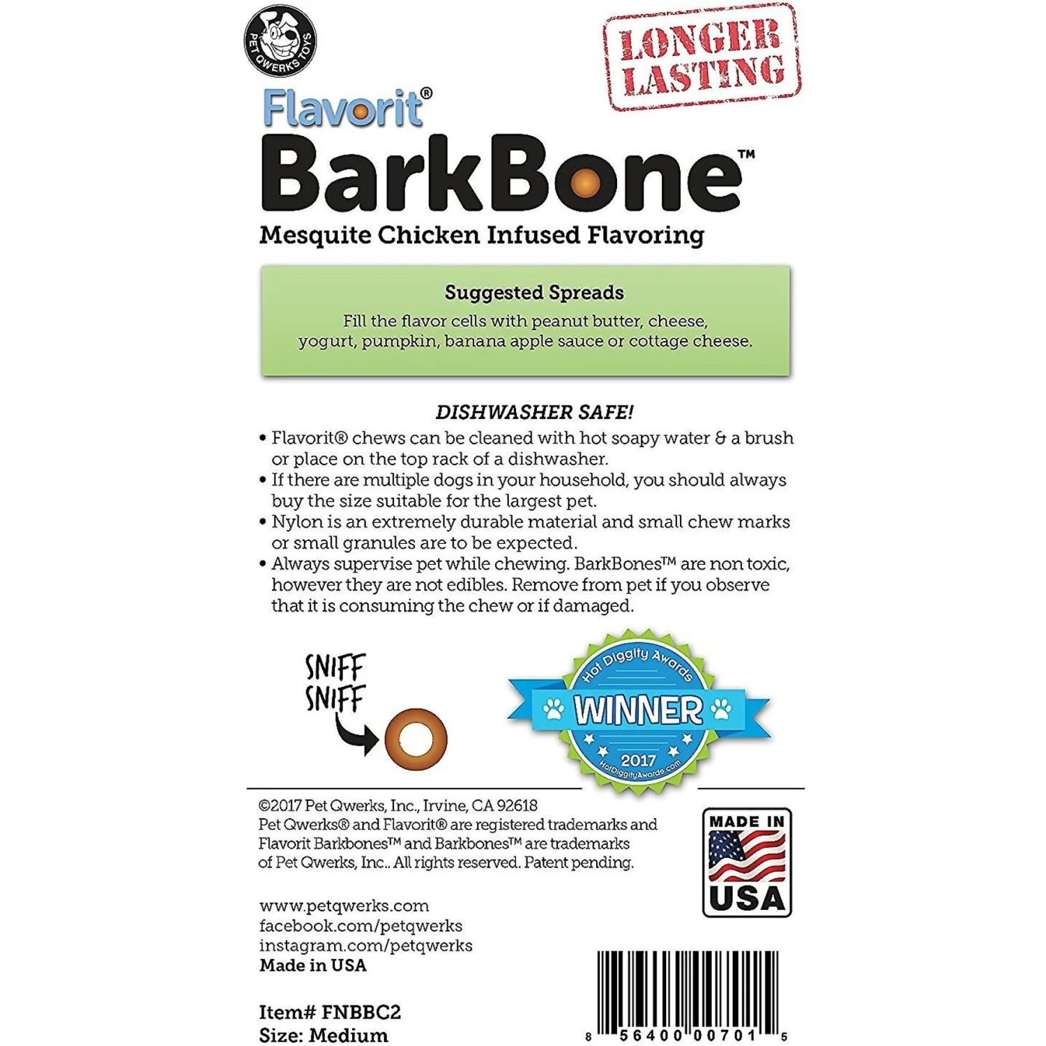 Pet Qwerks Barkbone Mesquite Chicken Flavor Tough Dog Chew Toy 9 Pet Qwerks Barkbone Mesquite Chicken Flavor Tough Dog Chew Toy - Image 7
