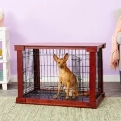 Merry Products Double Door Furniture Style Dog Crate, Mahogany -Dog Supplies Shop 118021 PT4. AC SS1800 V1562180681