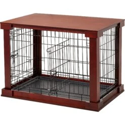 Merry Products Double Door Furniture Style Dog Crate, Mahogany -Dog Supplies Shop 118021 PT5. AC SS1800 V1562180684