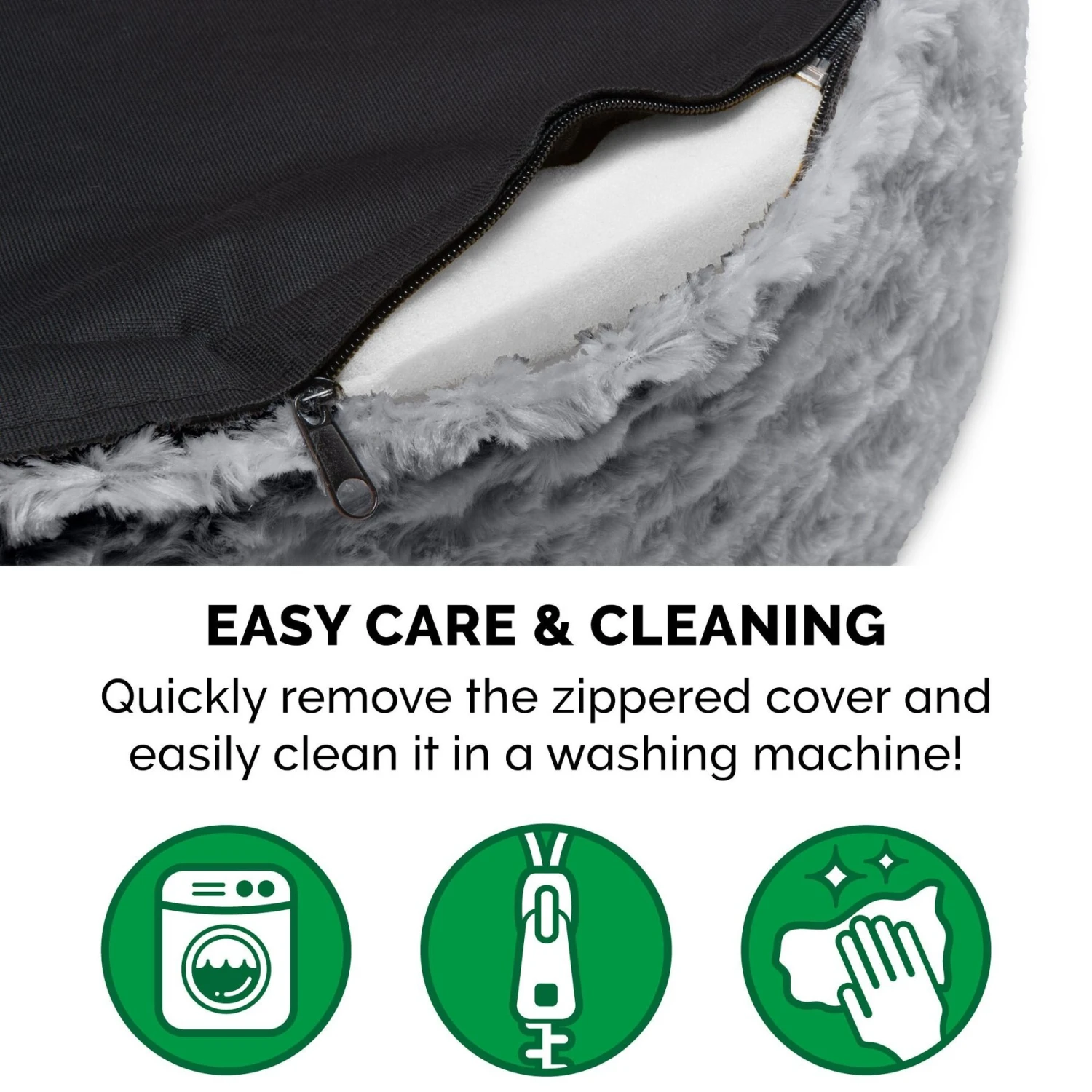 FurHaven Ultra Plush Oval Bolster Cat & Dog Bed With Removable Cover 8 FurHaven Ultra Plush Oval Bolster Cat & Dog Bed With Removable Cover - Image 6