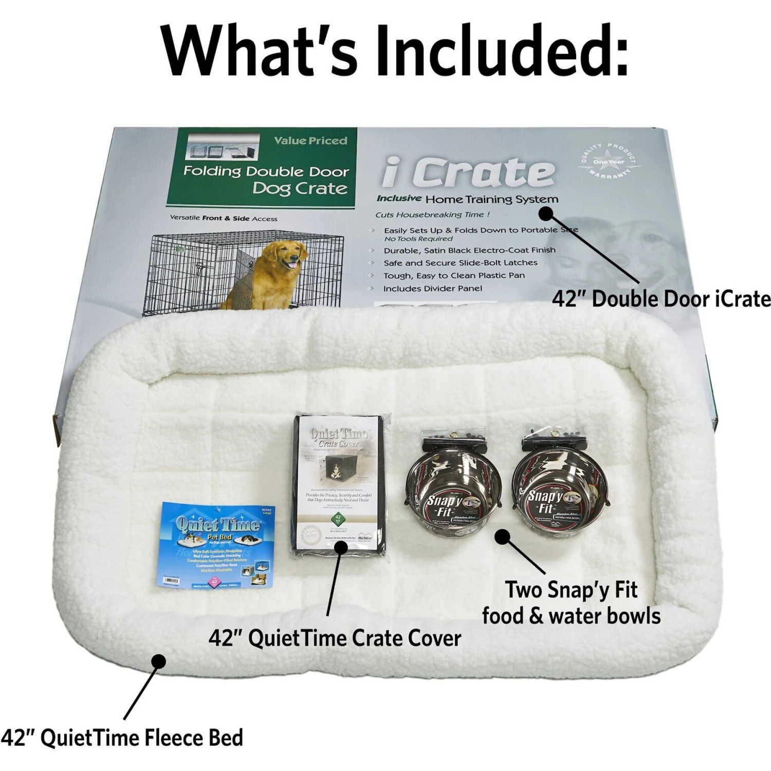 MidWest ICrate Double Door Collapsible Wire Dog Crate Kit 8 MidWest ICrate Double Door Collapsible Wire Dog Crate Kit - Image 6