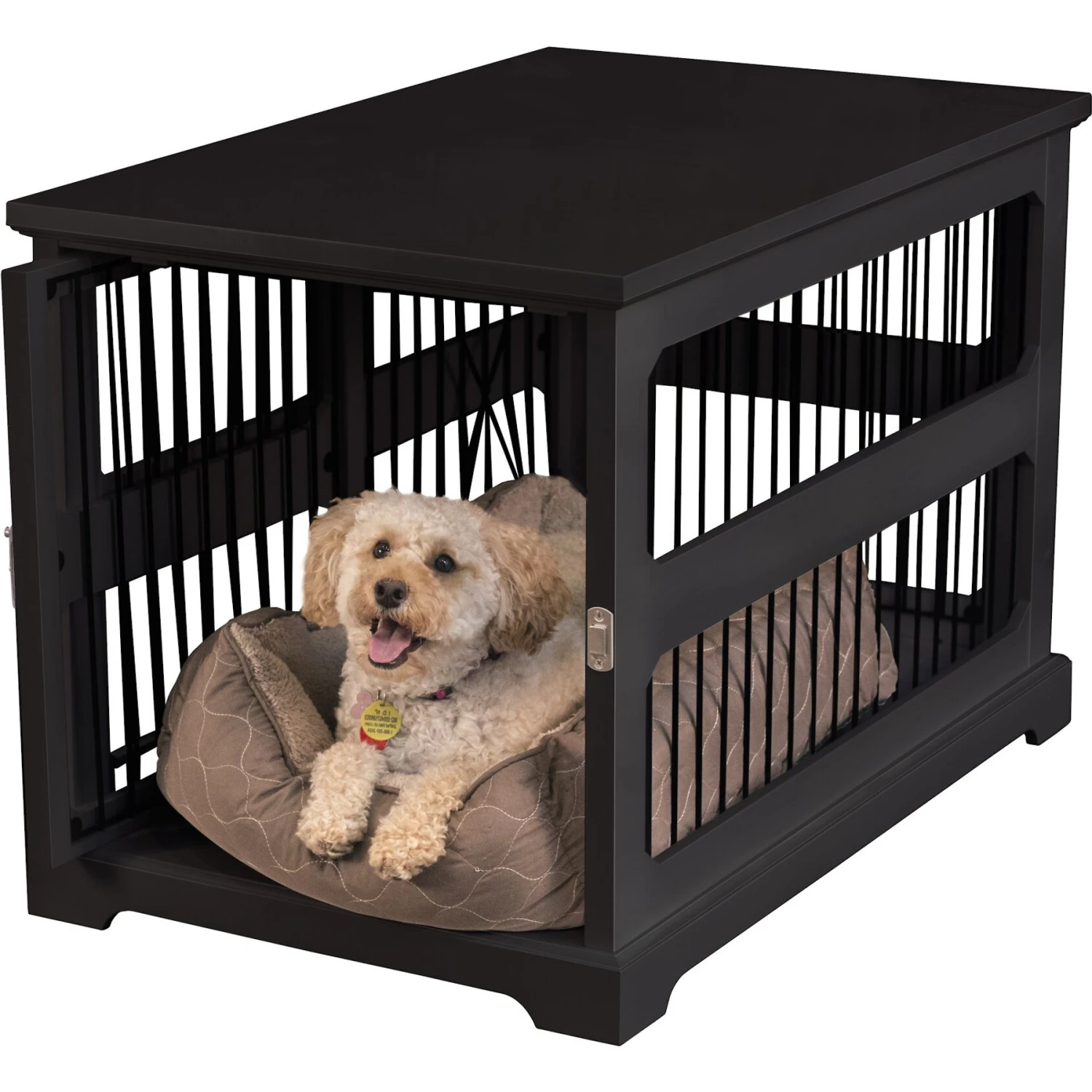 Merry Products Slide Aside Single Door Furniture Style Dog Crate & End Table 3 Merry Products Slide Aside Single Door Furniture Style Dog Crate & End Table