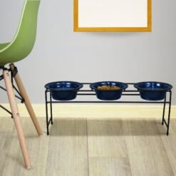 Platinum Pets Modern Triple Diner Elevated Wide Rimmed Dog & Cat Bowl -Dog Supplies Shop 155508 PT3. AC SS1800 V1598910677