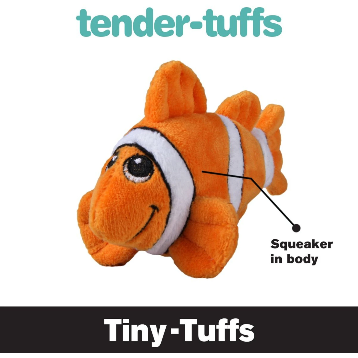 Snuggle Puppy Tender-Tuffs Clownfish Tough Dog Toy 5 Snuggle Puppy Tender-Tuffs Clownfish Tough Dog Toy - Image 3