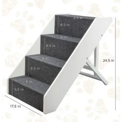 Arf Pets Foldable Dog & Cat Stairs, White -Dog Supplies Shop 173273 PT3. AC SS1800 V1569551081