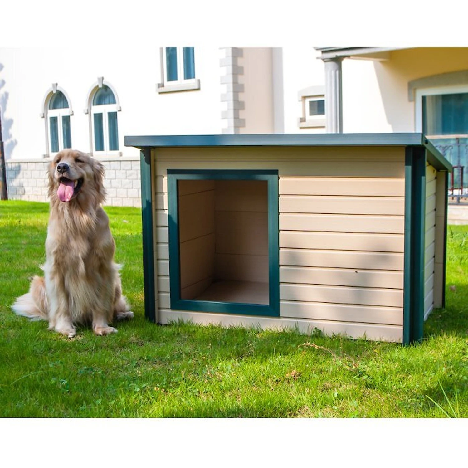 New Age Pet ECOFLEX Rustic Lodge Style Outdoor Dog House 6 New Age Pet ECOFLEX Rustic Lodge Style Outdoor Dog House - Image 4