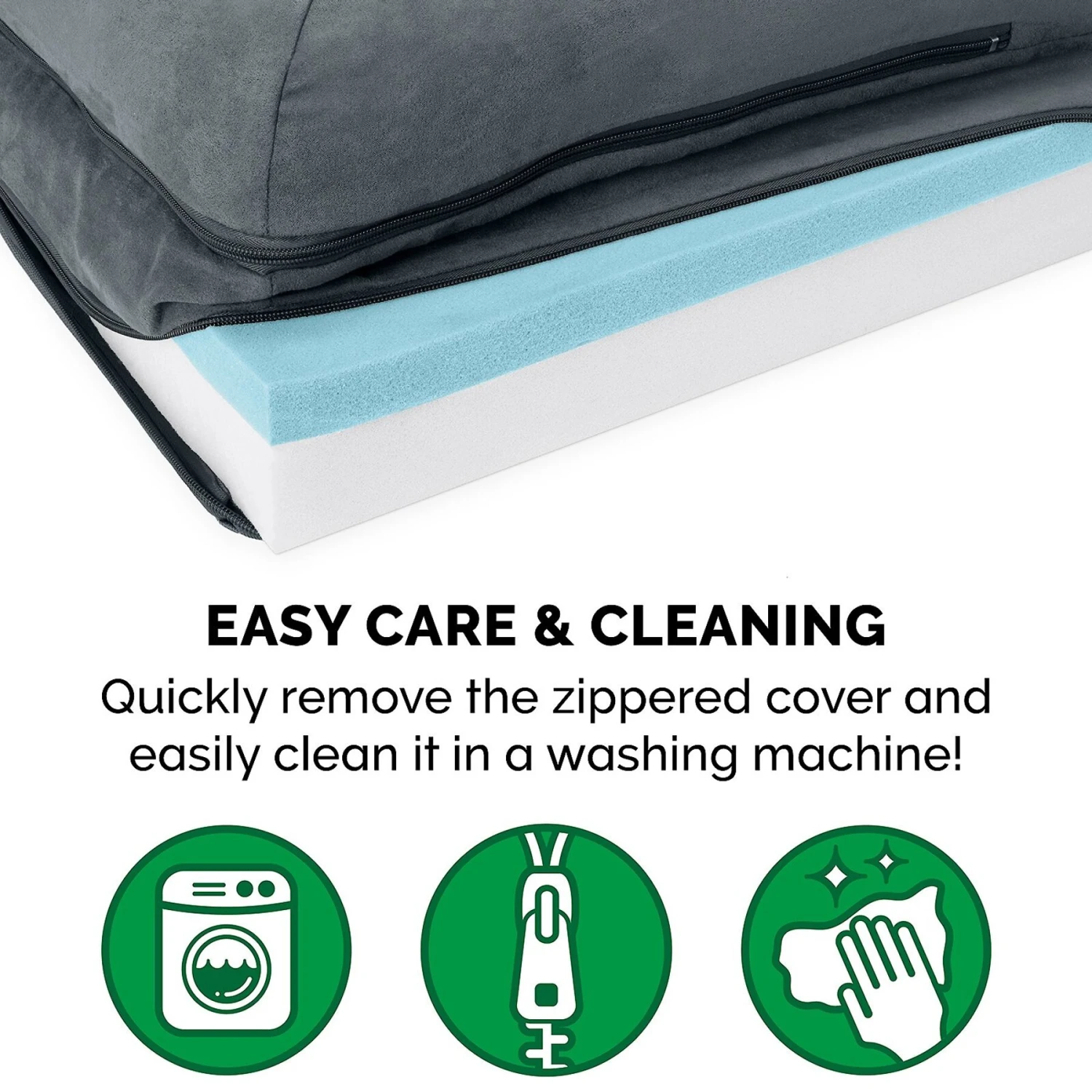 FurHaven Two Tone Faux Fur & Suede Deluxe Chaise Cooling Gel Dog & Cat Bed With Removable Cover 10 FurHaven Two Tone Faux Fur & Suede Deluxe Chaise Cooling Gel Dog & Cat Bed With Removable Cover - Image 8