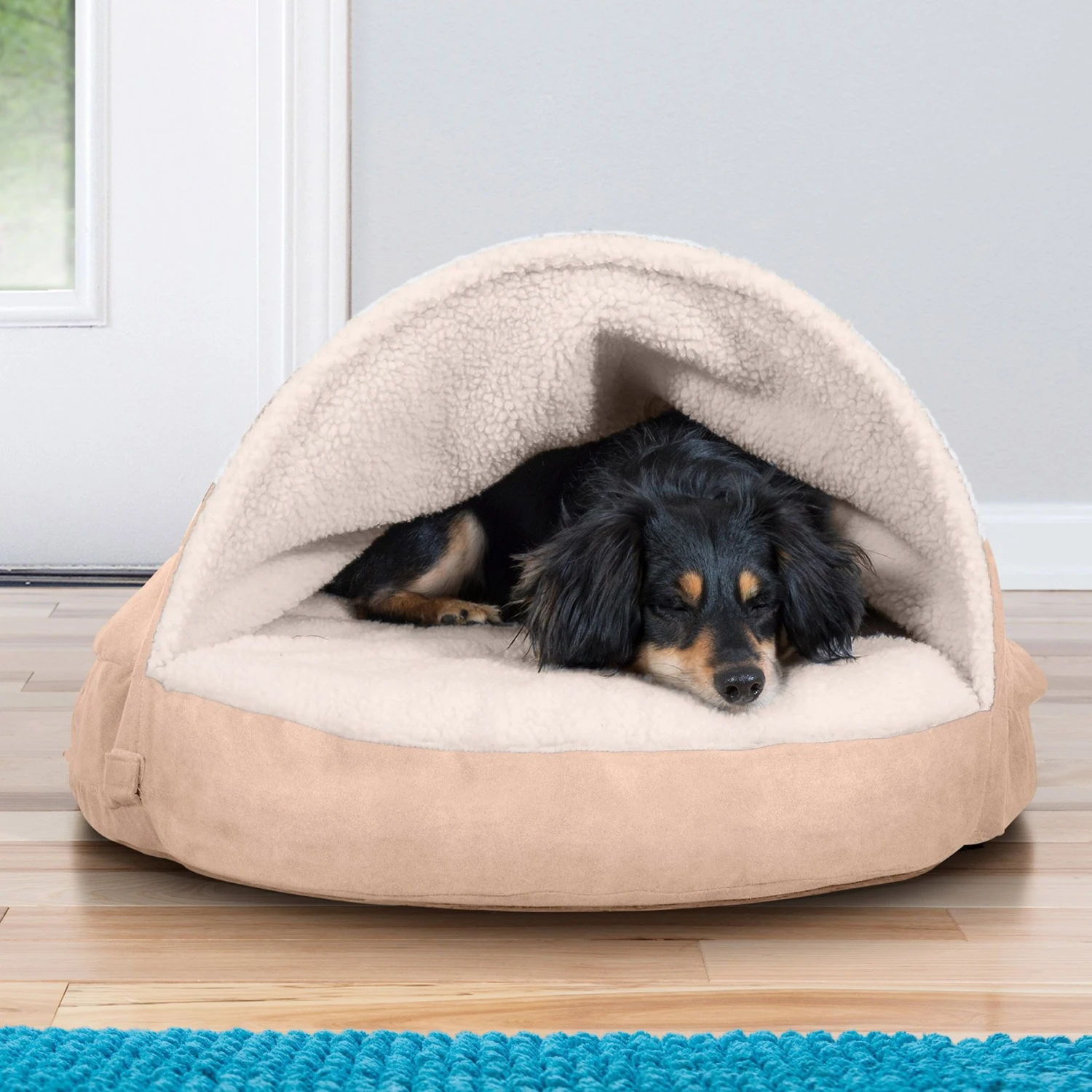 FurHaven Faux Sheepskin Snuggery Gel Top Cat & Dog Bed With Removable Cover 3 FurHaven Faux Sheepskin Snuggery Gel Top Cat & Dog Bed With Removable Cover