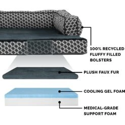 FurHaven Comfy Couch Cooling Gel Cat & Dog Bed With Removable Cover -Dog Supplies Shop 178854 PT5. AC SS1800 V1613090821
