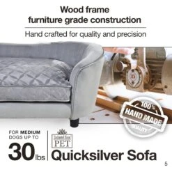 Enchanted Home Pet Quicksilver Sofa Cat & Dog Bed With Removable Cover, Medium, Silver -Dog Supplies Shop 180292 PT5. AC SS1800 V1563226048