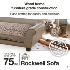 Enchanted Home Pet Rockwell Sofa Dog Bed With Removable Cover, Large, Pewter -Dog Supplies Shop 180298 PT8. AC SS1800 V1563226405