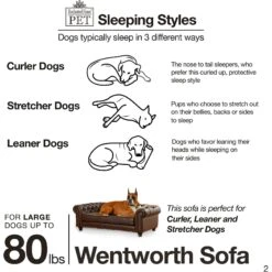 Enchanted Home Pet Wentworth Sofa Dog Bed With Removable Cover, Large, Charcoal Grey -Dog Supplies Shop 180300 PT5. AC SS1800 V1563226427
