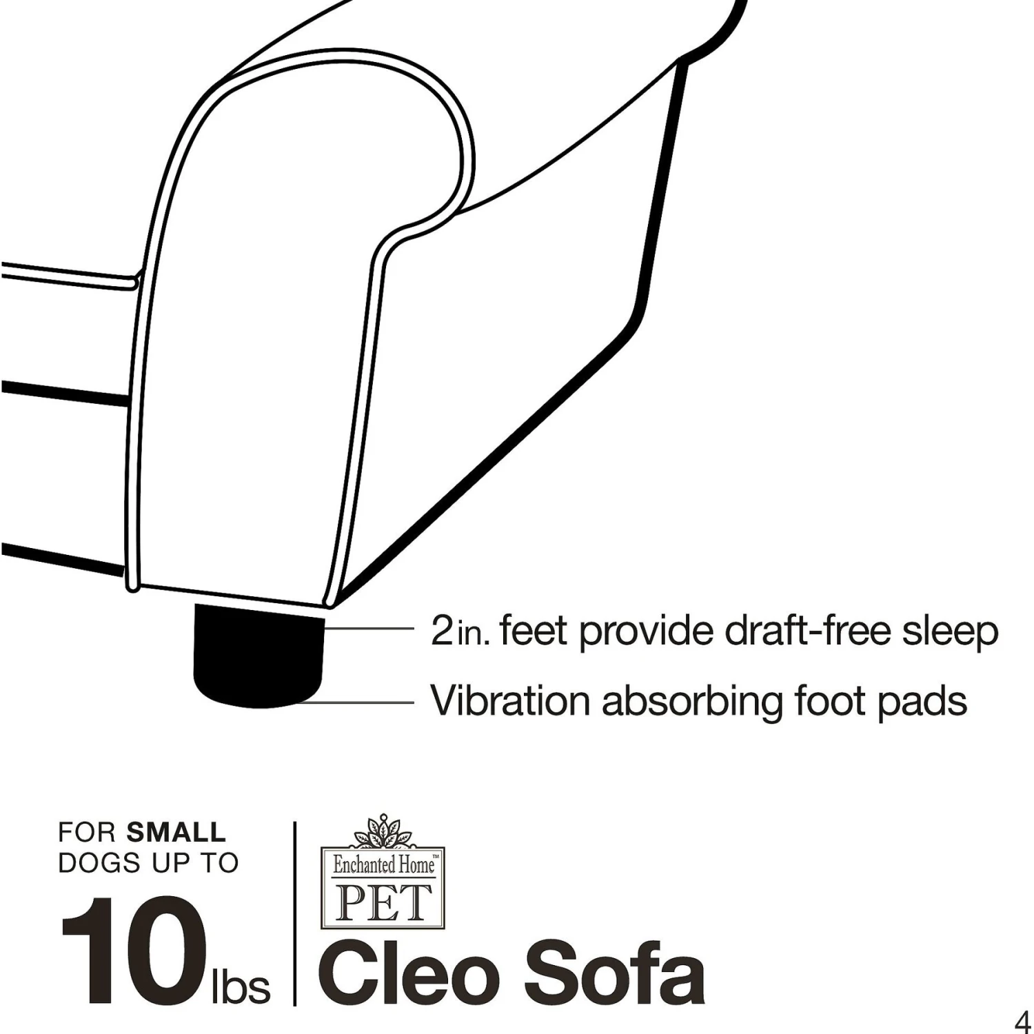 Enchanted Home Pet Cleo Sofa Cat & Dog Bed With Removable Cover, Small 10 Enchanted Home Pet Cleo Sofa Cat & Dog Bed With Removable Cover, Small - Image 8