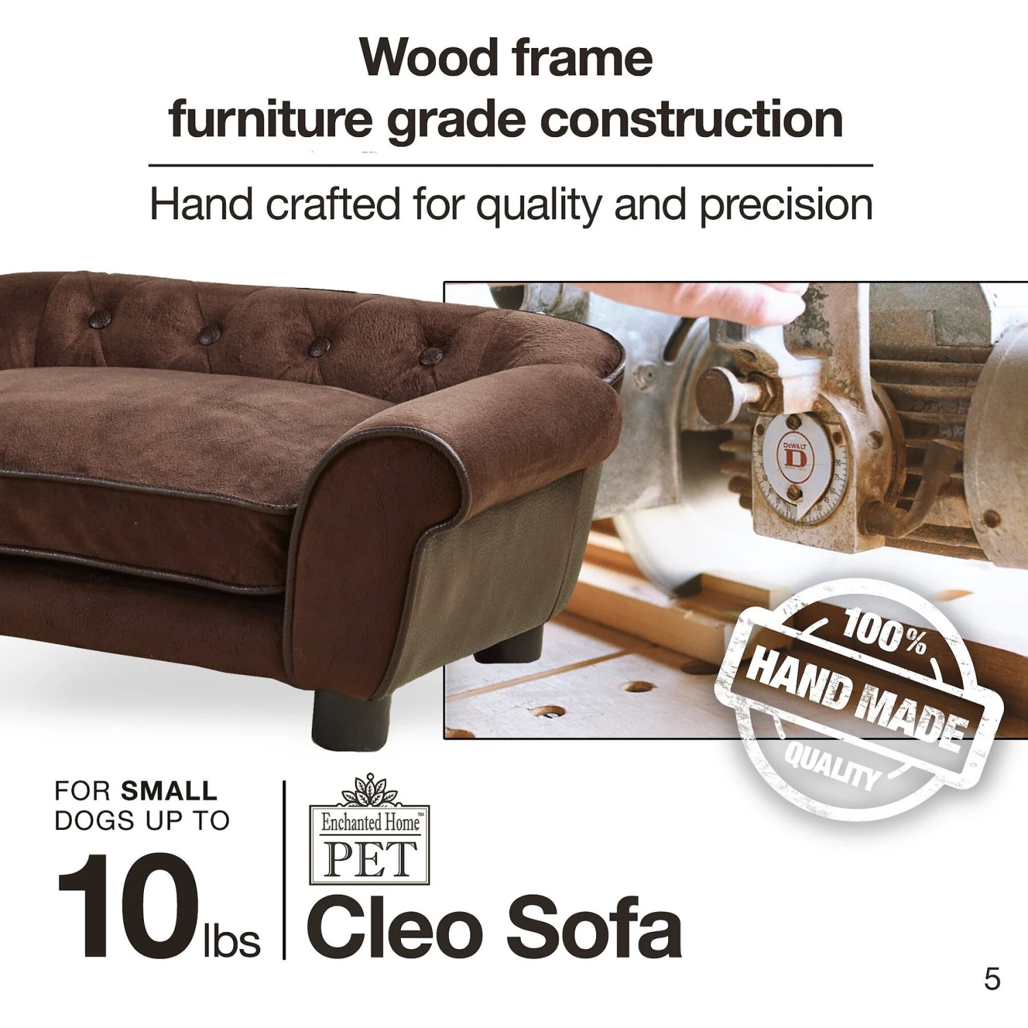 Enchanted Home Pet Cleo Sofa Cat & Dog Bed With Removable Cover, Small 11 Enchanted Home Pet Cleo Sofa Cat & Dog Bed With Removable Cover, Small - Image 9