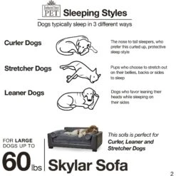 Enchanted Home Pet Skylar Sofa Dog Bed With Removable Cover, Large -Dog Supplies Shop 180310 PT5. AC SS1800 V1563226619