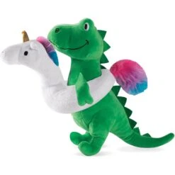 Pet Shop By Fringe Studio Summa Time Rex Squeaky Plush Dog Toy