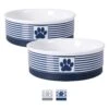 Bone Dry Striped Non-Skid Ceramic Dog & Cat Bowl Set -Dog Supplies Shop 185464 MAIN. AC SS1800 V1579900746