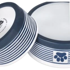 Bone Dry Striped Non-Skid Ceramic Dog & Cat Bowl Set -Dog Supplies Shop 185464 PT6. AC SS1800 V1599194467