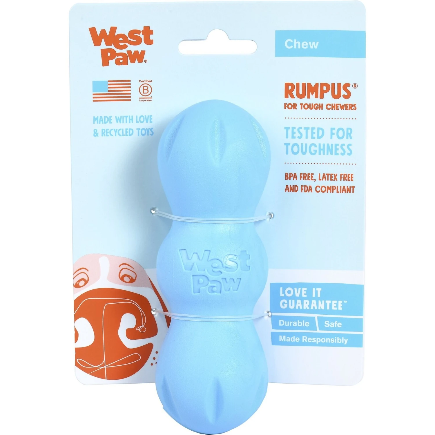 West Paw Rumpus Small Tough Dog Chew Toy 7 West Paw Rumpus Small Tough Dog Chew Toy - Image 5
