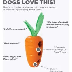 Petstages Carrot Stuffer Treat Dispenser Dog Toy -Dog Supplies Shop 190710 PT3. AC SS1800 V1631686909