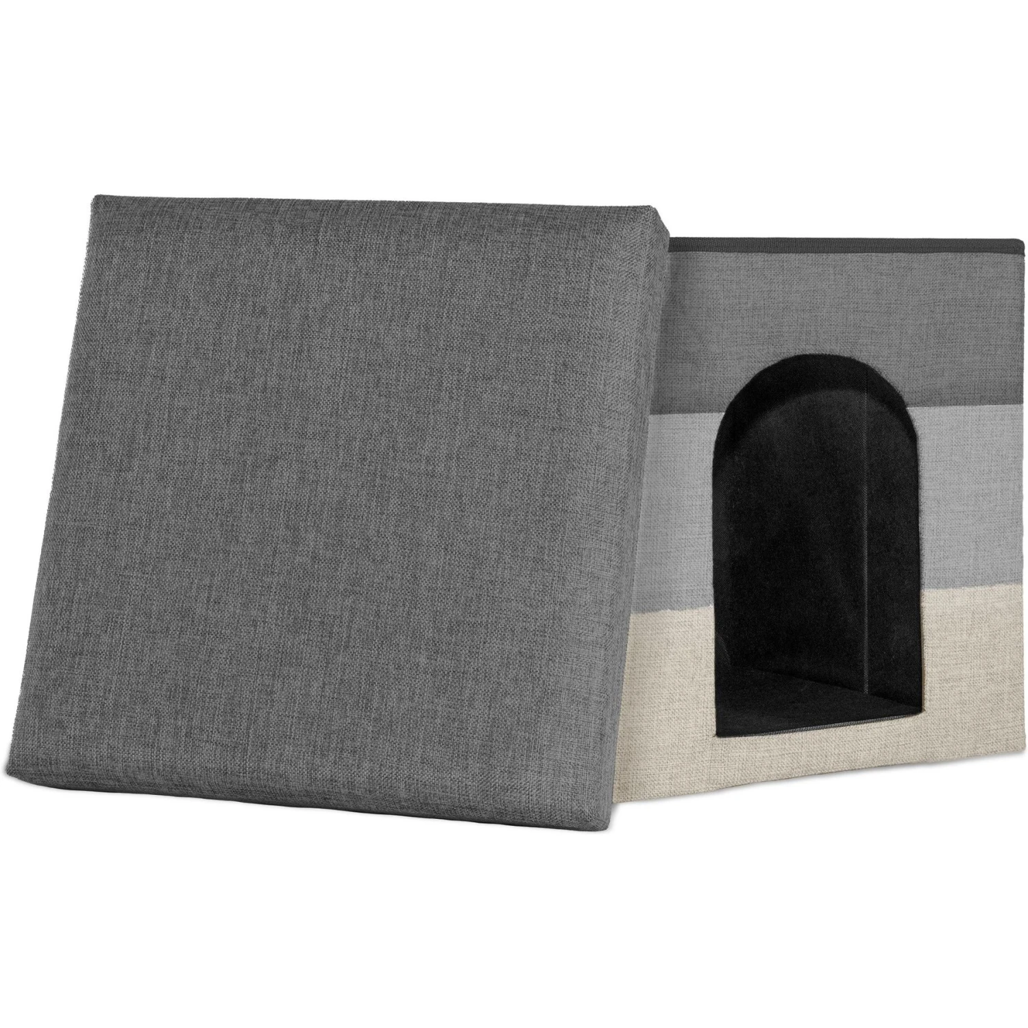 FurHaven House Footstool & Ottoman Dog & Cat Bed 4 FurHaven House Footstool & Ottoman Dog & Cat Bed - Image 2