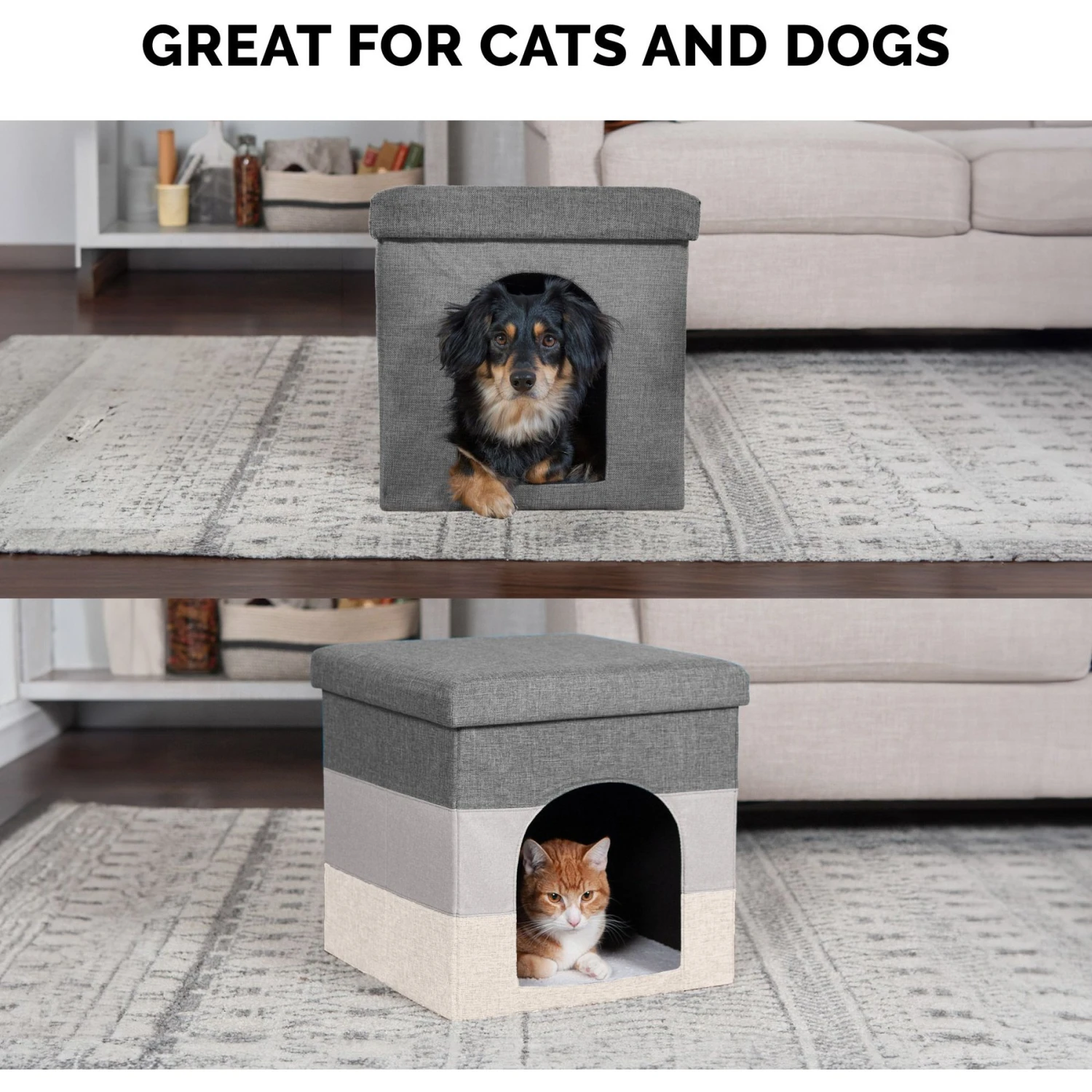 FurHaven House Footstool & Ottoman Dog & Cat Bed 7 FurHaven House Footstool & Ottoman Dog & Cat Bed - Image 5