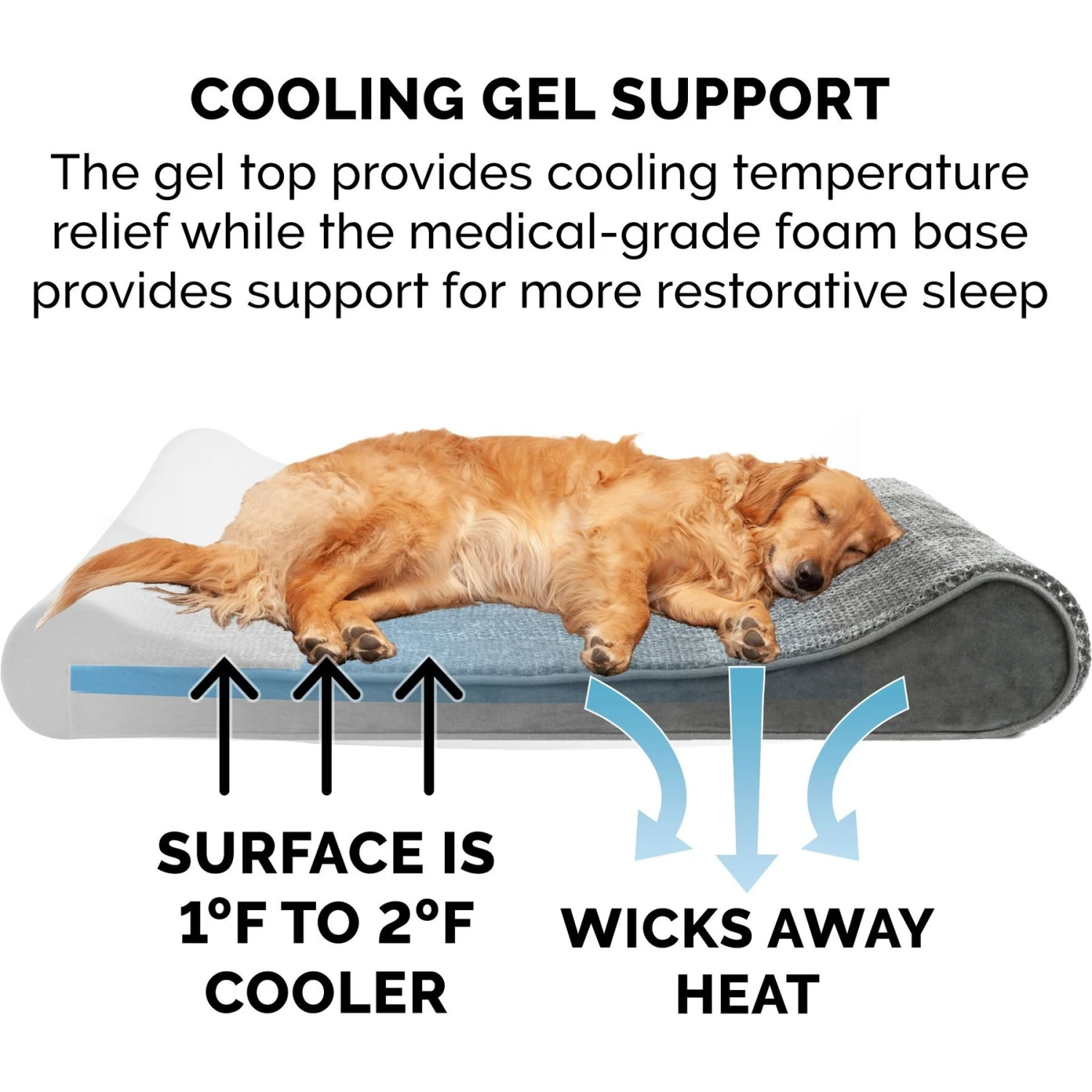 FurHaven Minky Plush Luxe Lounger Cooling Gel Dog Bed With Removable Cover 8 FurHaven Minky Plush Luxe Lounger Cooling Gel Dog Bed With Removable Cover - Image 6