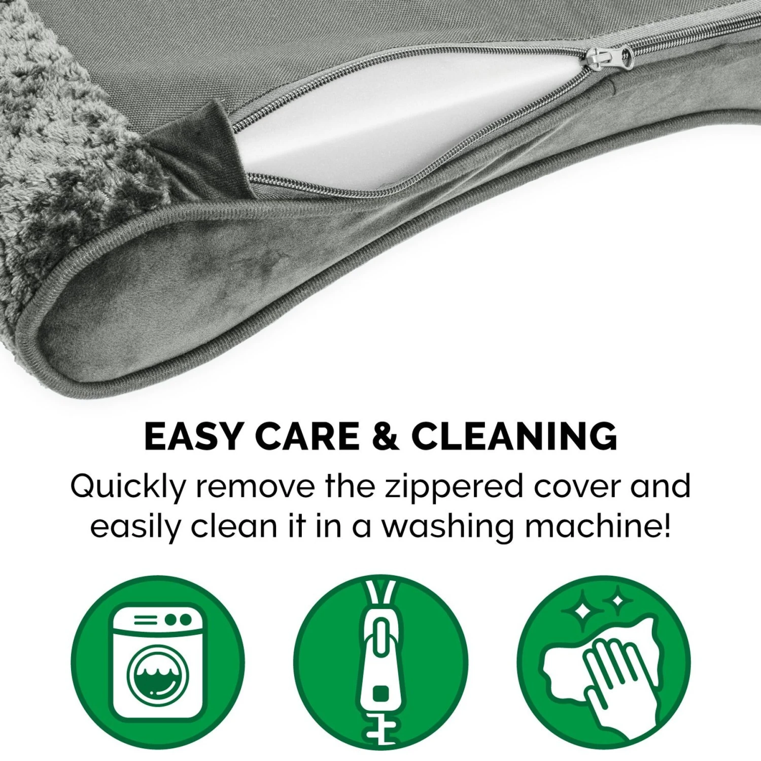 FurHaven Minky Plush Luxe Lounger Cooling Gel Dog Bed With Removable Cover 10 FurHaven Minky Plush Luxe Lounger Cooling Gel Dog Bed With Removable Cover - Image 8