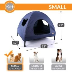 K&H Pet Products Original Indoor/Outdoor Covered Elevated Dog Bed, Navy Blue -Dog Supplies Shop 199139 PT1. AC SS1800 V1627944441