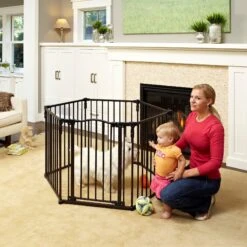 North States 3-in-1 Arched Metal Superyard Dog Gate, Bronze -Dog Supplies Shop 200615 PT3. AC SS1800 V1569015849