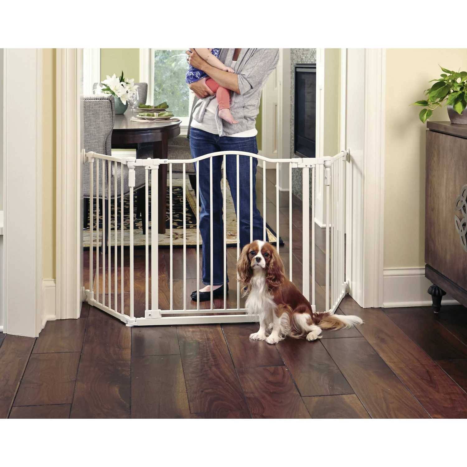 North States Deluxe Hardware Mount Dog Gate, White 3 North States Deluxe Hardware Mount Dog Gate, White