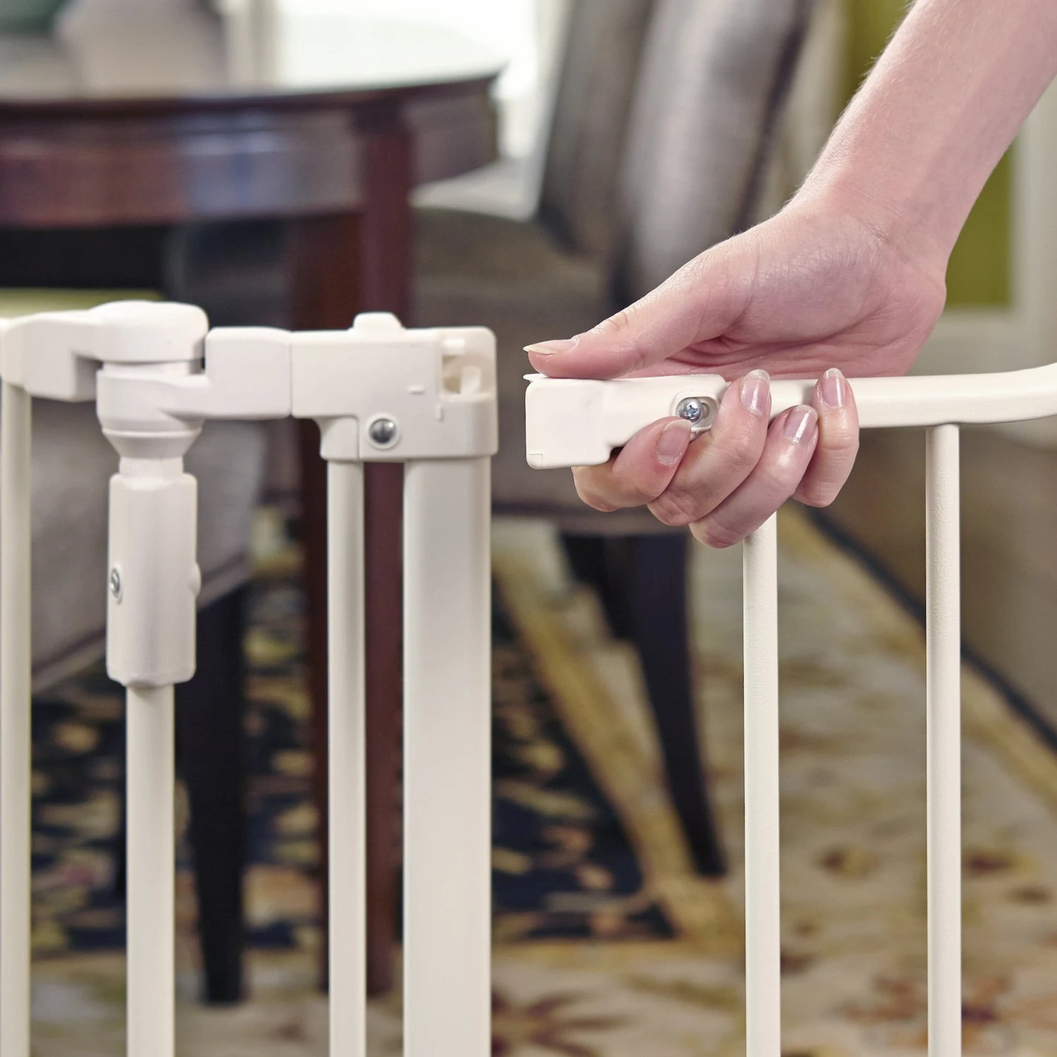 North States Deluxe Hardware Mount Dog Gate, White 6 North States Deluxe Hardware Mount Dog Gate, White - Image 4