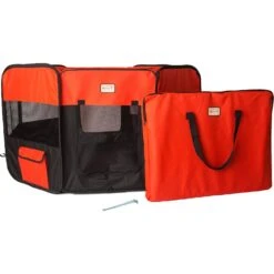 Armarkat Model PP002R Portable Soft-sided Dog & Cat Playpen, Black & Red -Dog Supplies Shop 200779 PT2. AC SS1800 V1627687353