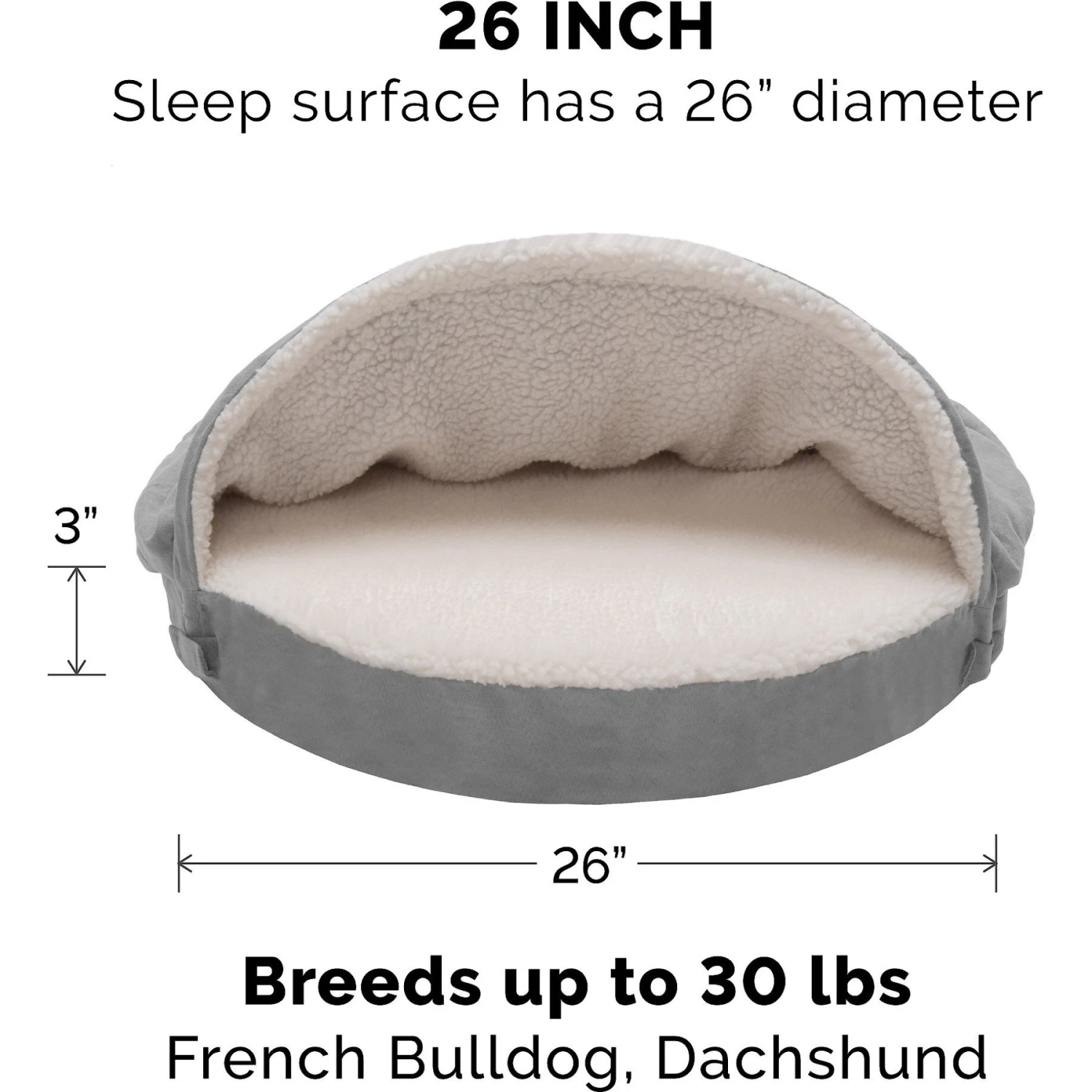 FurHaven Faux Sheepskin Snuggery Memory Top Cat & Dog Bed With Removable Cover 7 FurHaven Faux Sheepskin Snuggery Memory Top Cat & Dog Bed With Removable Cover - Image 5