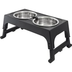 Frisco Stainless Steel Bowls With Adjustable Elevated Holder