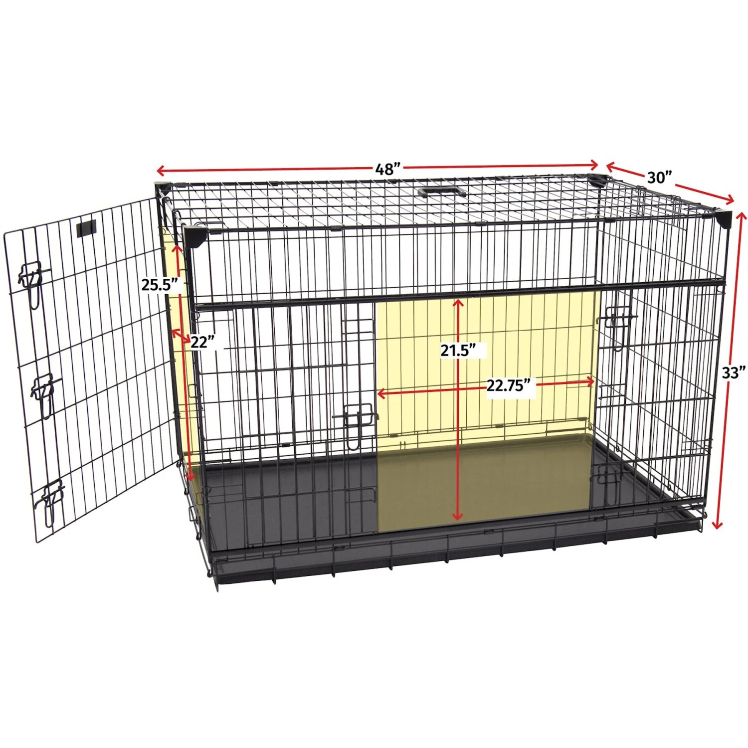 Lucky Dog Sliding Double Door Wire Dog Crate 4 Lucky Dog Sliding Double Door Wire Dog Crate - Image 3