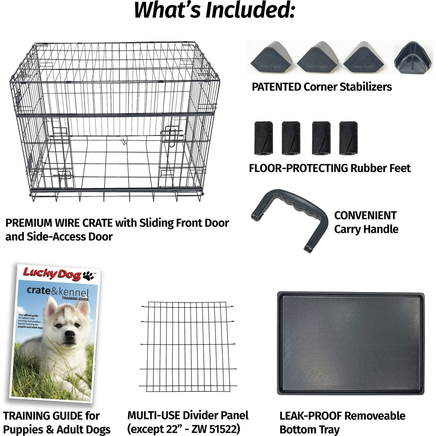Lucky Dog Sliding Double Door Wire Dog Crate 5 Lucky Dog Sliding Double Door Wire Dog Crate - Image 4