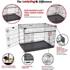 Lucky Dog Sliding Double Door Wire Dog Crate 16 Lucky Dog Sliding Double Door Wire Dog Crate -Dog Supplies Shop 217625 PT6. AC SS1800 V1580827515