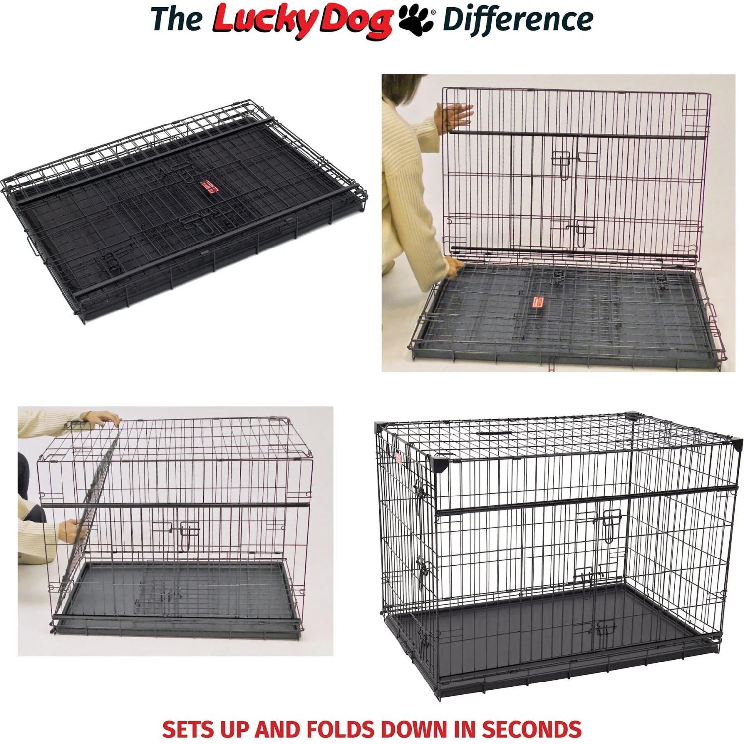 Lucky Dog Sliding Double Door Wire Dog Crate 9 Lucky Dog Sliding Double Door Wire Dog Crate - Image 8