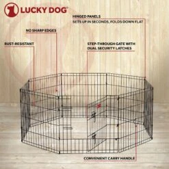 Lucky Dog Wire Dog Exercise Pen With Step-Thru Door -Dog Supplies Shop 217627 PT8. AC SS1800 V1613804520