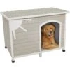 MidWest Eillo Folding Outdoor Wood Dog House, Beige -Dog Supplies Shop 226370 MAIN. AC SS1800 V1583958494