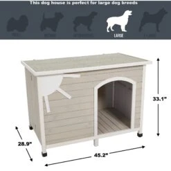 MidWest Eillo Folding Outdoor Wood Dog House, Beige -Dog Supplies Shop 226370 PT7. AC SS1800 V1583958816