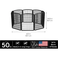 IRIS USA 8-Panel Dog Exercise Playpen, 34-in, Black -Dog Supplies Shop 231622 PT1. AC SS1800 V1680787538