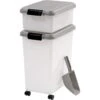 IRIS USA 3-Piece WeatherPro Airtight Stackable Dog, Cat & Bird Food Storage Container Combo With Scoop & Treat Box 1 IRIS USA 3-Piece WeatherPro Airtight Stackable Dog, Cat & Bird Food Storage Container Combo With Scoop & Treat Box -Dog Supplies Shop 231627 MAIN. AC SS1800 V1586959381