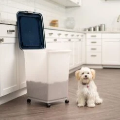 IRIS USA WeatherPro Airtight Dog, Cat, Bird & Other Pet Food Storage Bin Container With Attachable Casters -Dog Supplies Shop 231638 PT2. AC SS1800 V1680813222