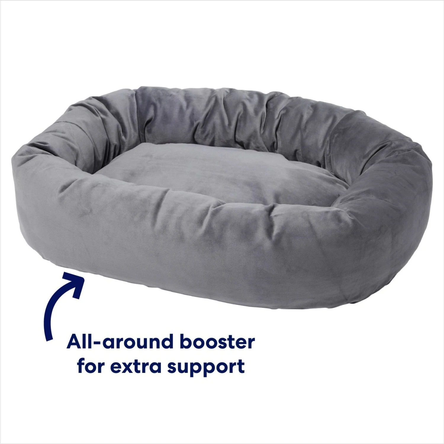 Frisco Velvet Round Bolster Dog Bed W/Removable Cover 5 Frisco Velvet Round Bolster Dog Bed W/Removable Cover - Image 3