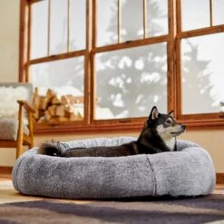 Frisco Plush Camel Back Donut Bolster Cat & Dog Bed
