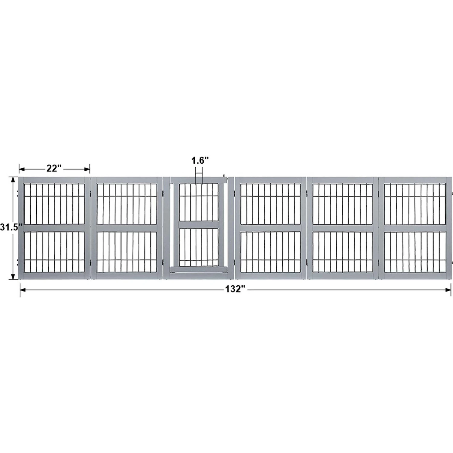 Unipaws 6 Panel Wooden Wire Dog Gate 4 Unipaws 6 Panel Wooden Wire Dog Gate - Image 2